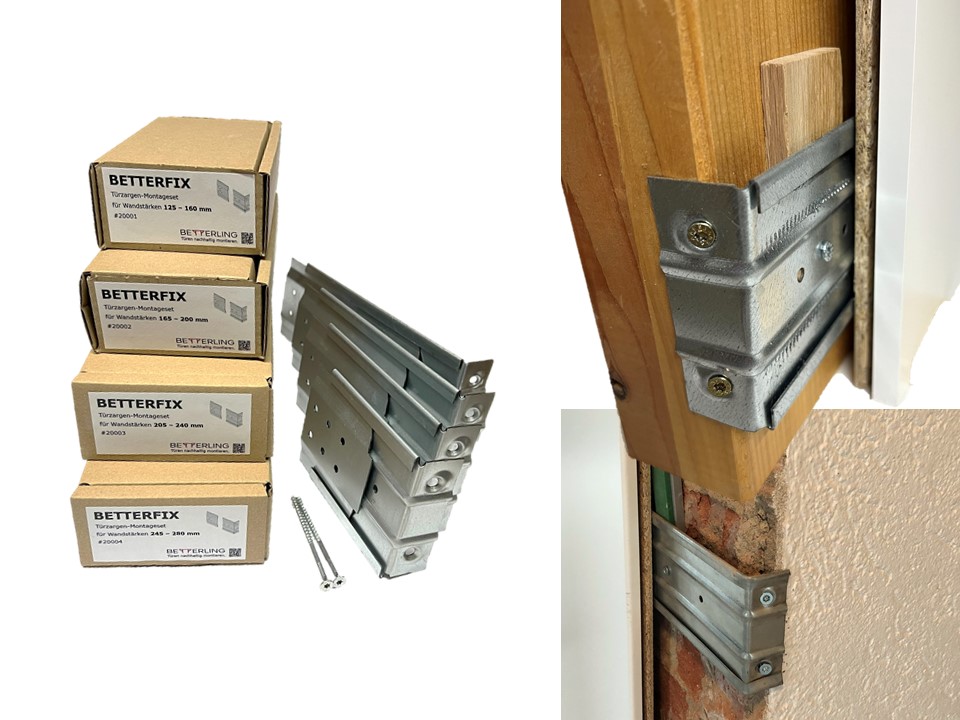 BETTERFIX Zargenmontage-Set mit Montageschienen im Einbau